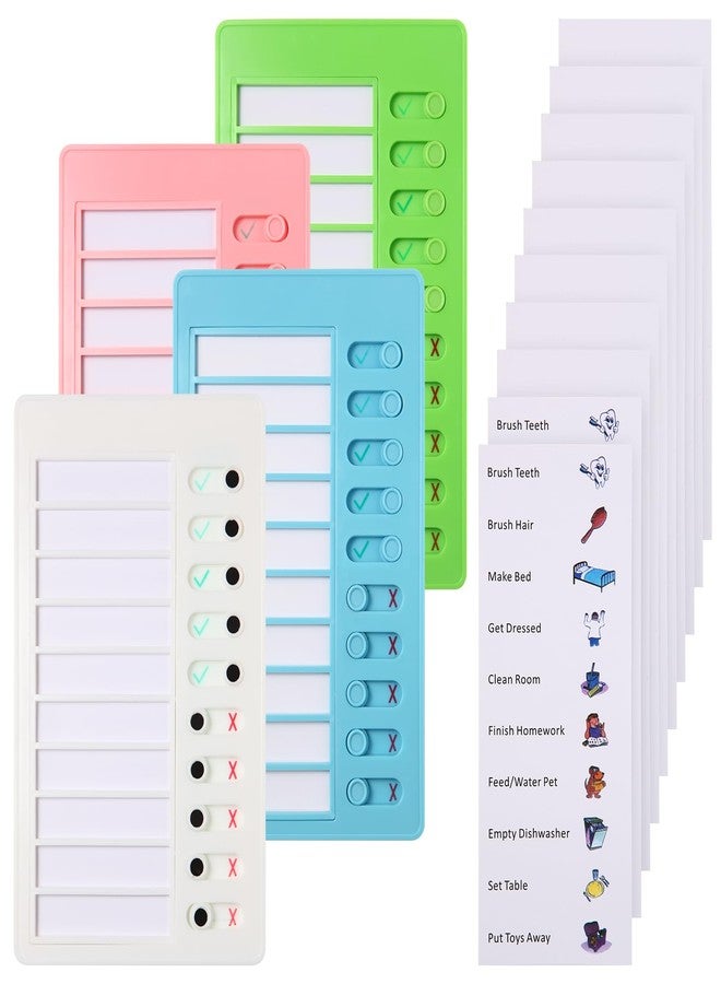 Aleric 4 Pieces Chores Chart for Kids Chore Chart, Sliding Routine Chart to Do List, My Chores RV Checklist Task Planning Board for Kids and Adults, ADHD Tools Routine Visual Schedule Reminder - Image 1