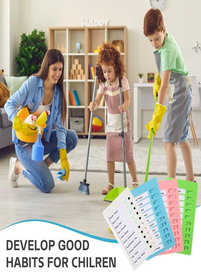 Aleric 4 Pieces Chores Chart for Kids Chore Chart, Sliding Routine Chart to Do List, My Chores RV Checklist Task Planning Board for Kids and Adults, ADHD Tools Routine Visual Schedule Reminder - Image 4