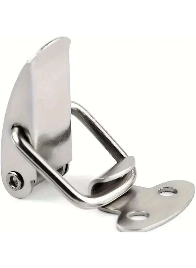 4 قطع من مشابك المزلاج الفولاذية المقاومة للصدأ ذات النابض، قفل مشبك قابل للطي متين للصناديق والخزائن - Image 5