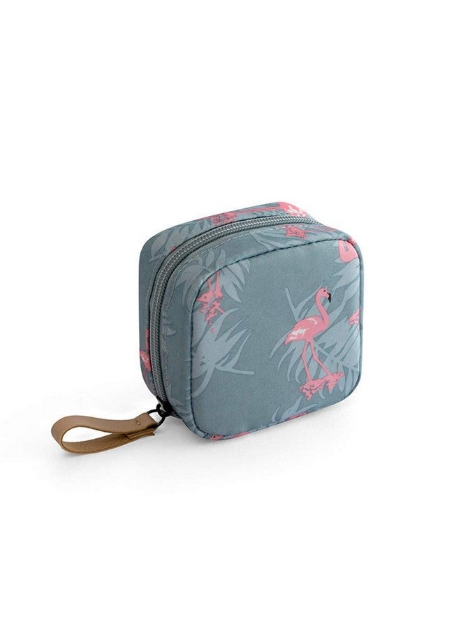 HOUSE OF QUIRK Makeup Bag Lazy Cosmetic Bag Travel Toiletry Bag Cosmetic Make Up Organizer Waterproof Travel Accessories For Women And Girls (Grey Flamingo),W-5 Cm, Small - Image 1