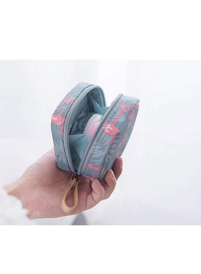 HOUSE OF QUIRK Makeup Bag Lazy Cosmetic Bag Travel Toiletry Bag Cosmetic Make Up Organizer Waterproof Travel Accessories For Women And Girls (Grey Flamingo),W-5 Cm, Small - Image 3