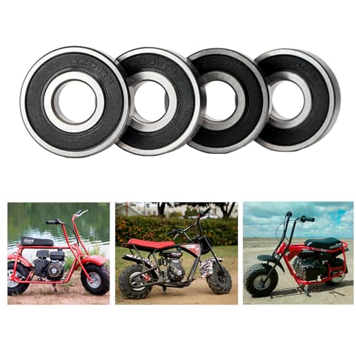 JMCHstore 4 6201RS Racing Wheel Bearing w/Grease for FPR GMB100, Mega Monster Moto MMB80 Baja DB30,Coleman CT100U RB100, Motovox MBX10 Front & Rear Wheels Bearings - Image 2