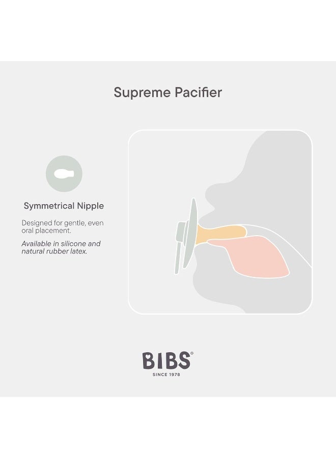 Bibs Pacifier Supreme Latex Size 2 - Toddler (+6M) 2pcs - Vanilla/Dark Oak - Image 3