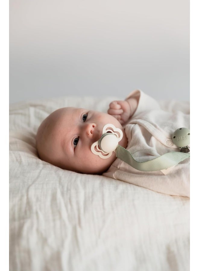 Bibs Pacifier Supreme Latex Size 2 - Toddler (+6M) 2pcs - Vanilla/Dark Oak - Image 5