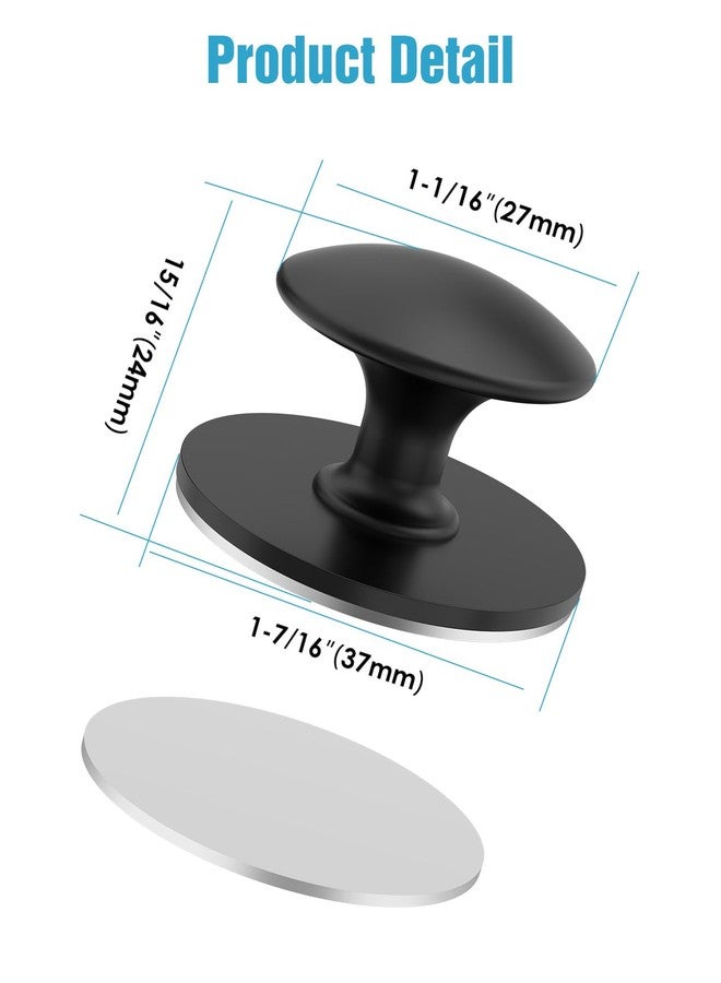 MeBantoo Cabinet Drawer Knobs, Self-Adhesive Kitchen Handles, Self-Stick Hardware Cabinet Knobs, No-Punch Peel and Stick Knobs for Refrigerators, Dressers, Kitchen Cabinets, Windows, Closets (5, Black) - Image 5