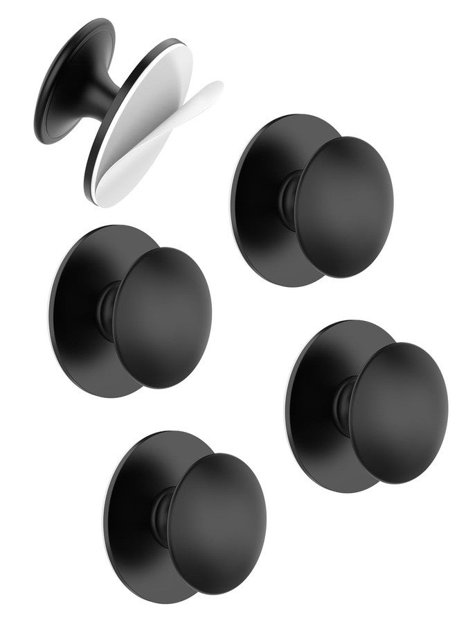 MeBantoo Cabinet Drawer Knobs, Self-Adhesive Kitchen Handles, Self-Stick Hardware Cabinet Knobs, No-Punch Peel and Stick Knobs for Refrigerators, Dressers, Kitchen Cabinets, Windows, Closets (5, Black) - Image 1