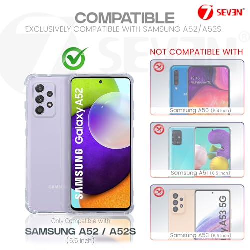 7-Seven 7SEVEN® Back Cover for Samsung Galaxy A52 / A52S 4G / 5G Transparent Mobile Back Case Shock Proof Design Camera Edges Protection Crystal Clear Phone Case Silicon Soft TPU & Flexible Bumper Phone Cover - Image 2
