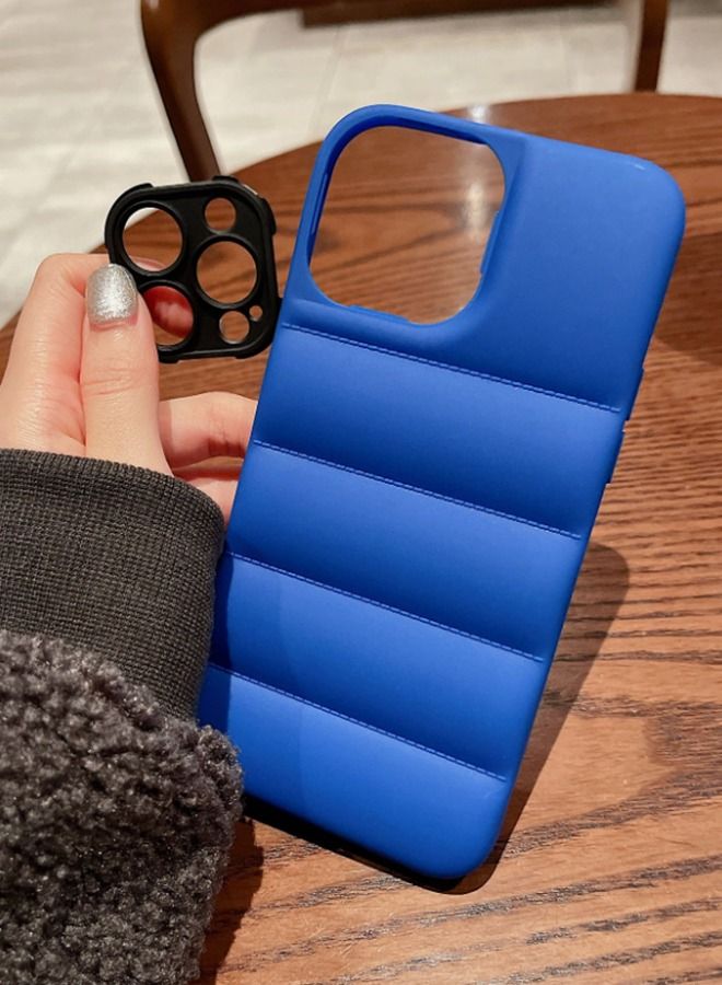 VR CREATIVE Blue Puffer Jacket Case (Matte) for Apple Iphone 14 Pro Max - Image 5
