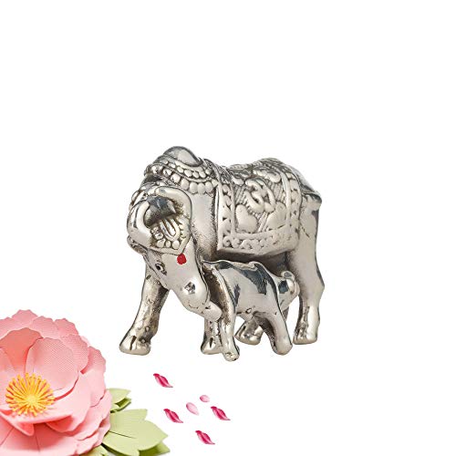 DHRUVS COLLECTION 999 Silver Cow & Calf Statue Murti Idol for Pooja, Gifting & Home Decoration - 9 Grams - Image 5