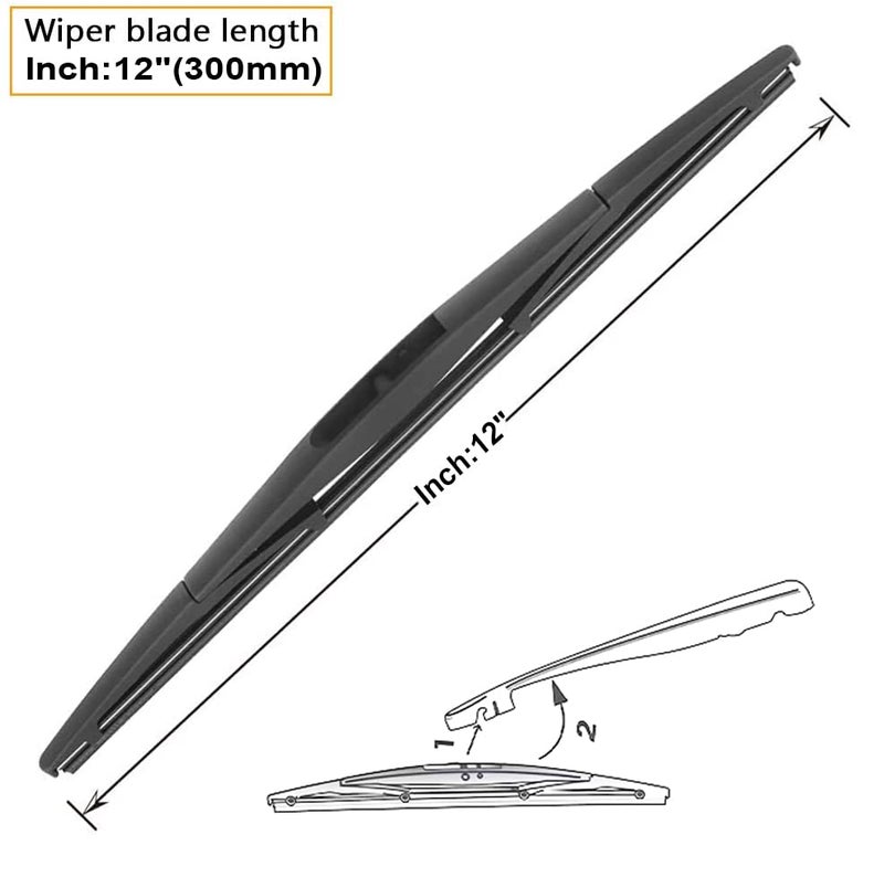 AUTOBOO 16"+16" Windshield Wipers with 12 Inch Rear Wiper Blade Replacement for Jeep wrangler JL 2018 2019 2020 2021 2022 2023-Original Factory Quality (Pack of 3) - Image 2
