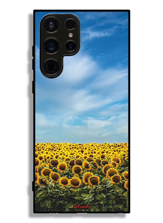 Tolwak Samsung Galaxy S23 Ultra 5G Protective Case Cover Sunflowers Under The Sky - Image 3