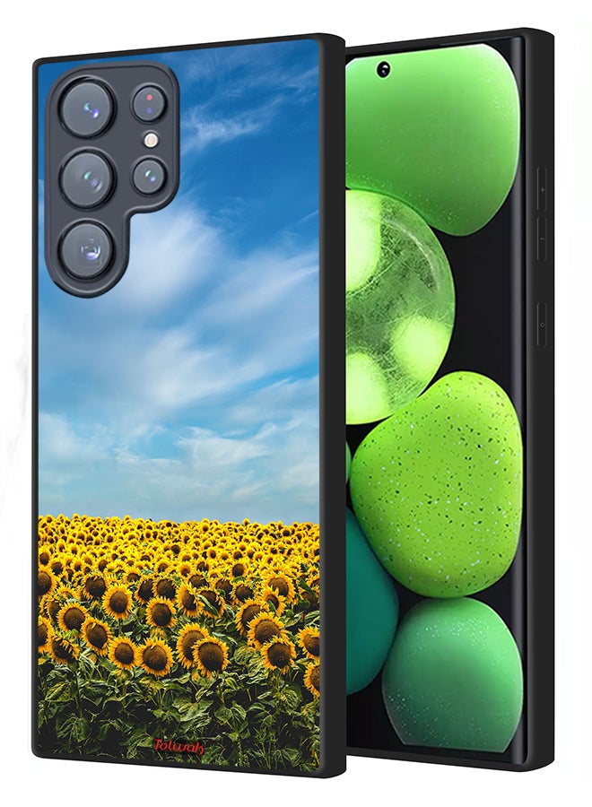 Tolwak Samsung Galaxy S23 Ultra 5G Protective Case Cover Sunflowers Under The Sky - Image 1