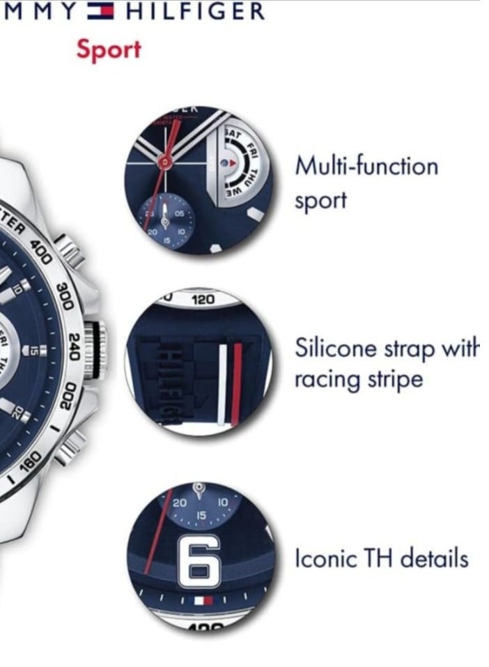 TOMMY HILFIGER Decker Analog Blue Silicone Band Watch 1791476 - 46mm  - Image 2