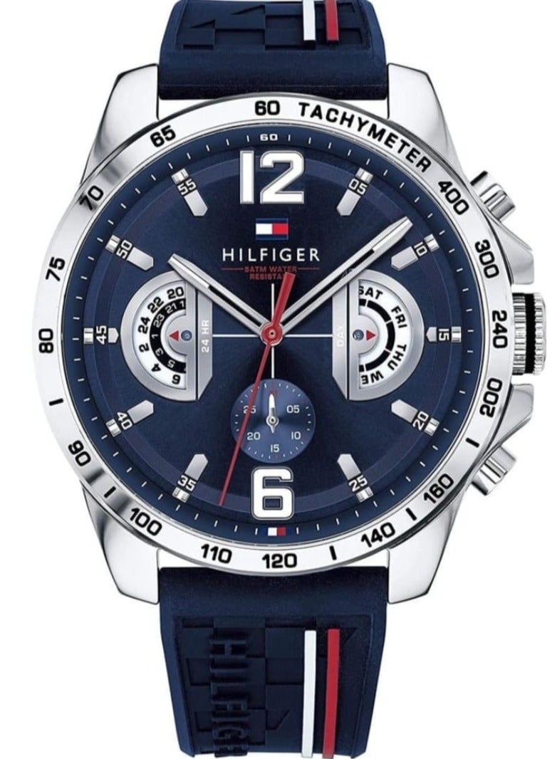 TOMMY HILFIGER Decker Analog Blue Silicone Band Watch 1791476 - 46mm  - Image 1