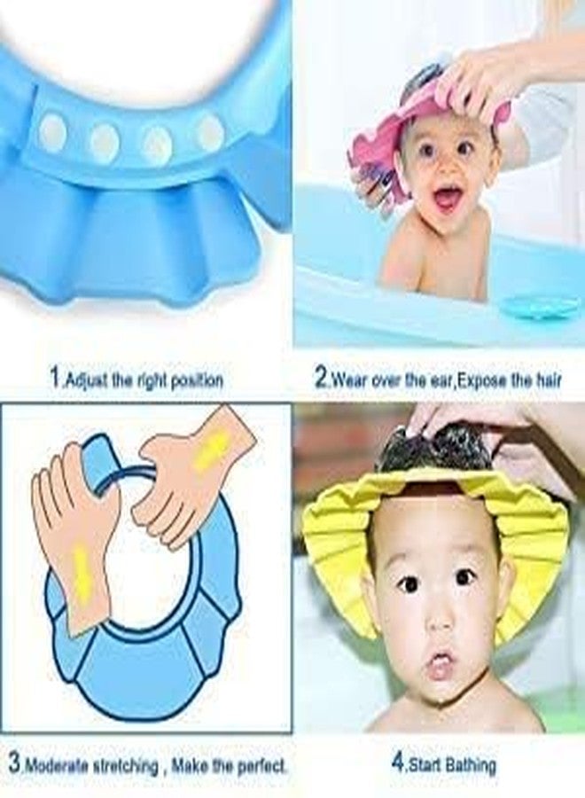 PAVITYAKSH BABY CAP (PACK OF 3)Adjustable Baby Bath Shower Cap - Shield Your Baby's Eyes from Shampoo and Water Keep Your Baby Safe & Comfortable During Bath Time with Our Adjustable Baby Bath Shower Cap - Image 3
