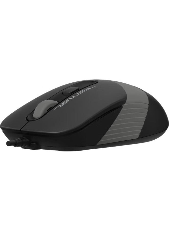 A4TECH Fm10 Fei Shidai Wired Mouse, Laptop And Desktop Computer Office Home Portable Mouse, Non-Slip Dual-Color Wing, Usb Interface, Su Kong Gray - Image 1