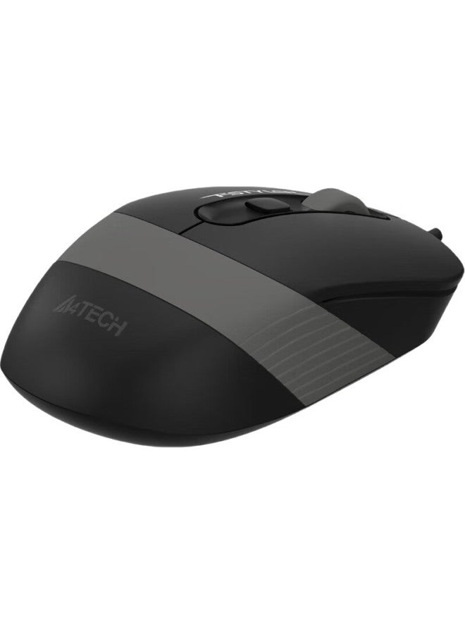 A4TECH Fm10 Fei Shidai Wired Mouse, Laptop And Desktop Computer Office Home Portable Mouse, Non-Slip Dual-Color Wing, Usb Interface, Su Kong Gray - Image 3