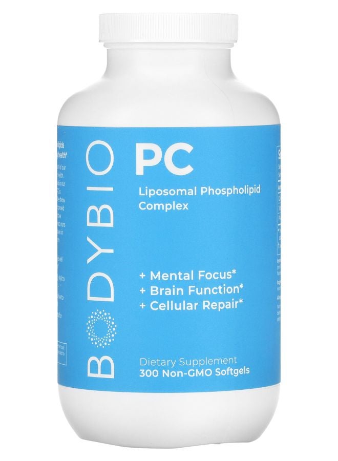 BodyBio مجمع الفوسفوليبيد الليبوزومي PC 300 كبسولة لينة غير معدلة وراثيًا