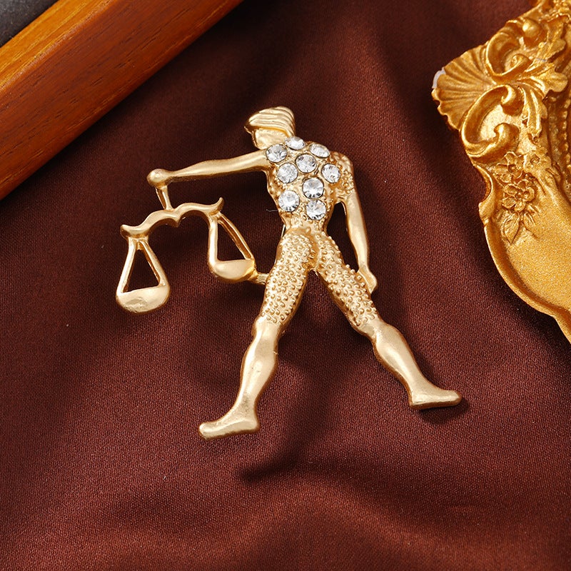 New Creative Dummy 12 Zodiac Brooch Women''s Simple Rhinestone Animal Clothing Pin Clothing Accessories - Image 5