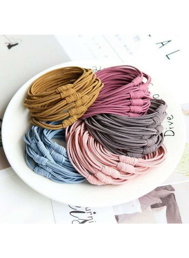 Mezco Basic Color Elastic Simple Circle Hair Ropes Rubber Dark Shade Thin Colorful Elastic Hair Ties Band for Women's and Girl's (Multicolor) (Pack Of 10) - Image 5