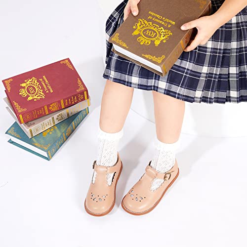 Felix & Flora Toddler Little Girl Nude Mary Jane Dress Shoes - Ballet Flats for Easter Flower Girl Party School Shoes（Nude,6 Toddler - Image 3