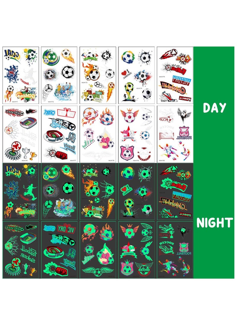 ORAINBOW 200 Pcs Soccer Sports Temporary Tattoos for Kids Glow In The Dark Tattoos for Boys and Girls Soccer Fake Tattoo Stickers for Adults Kids Goody Bag Stuffers Prizes Party Favors  - Image 4