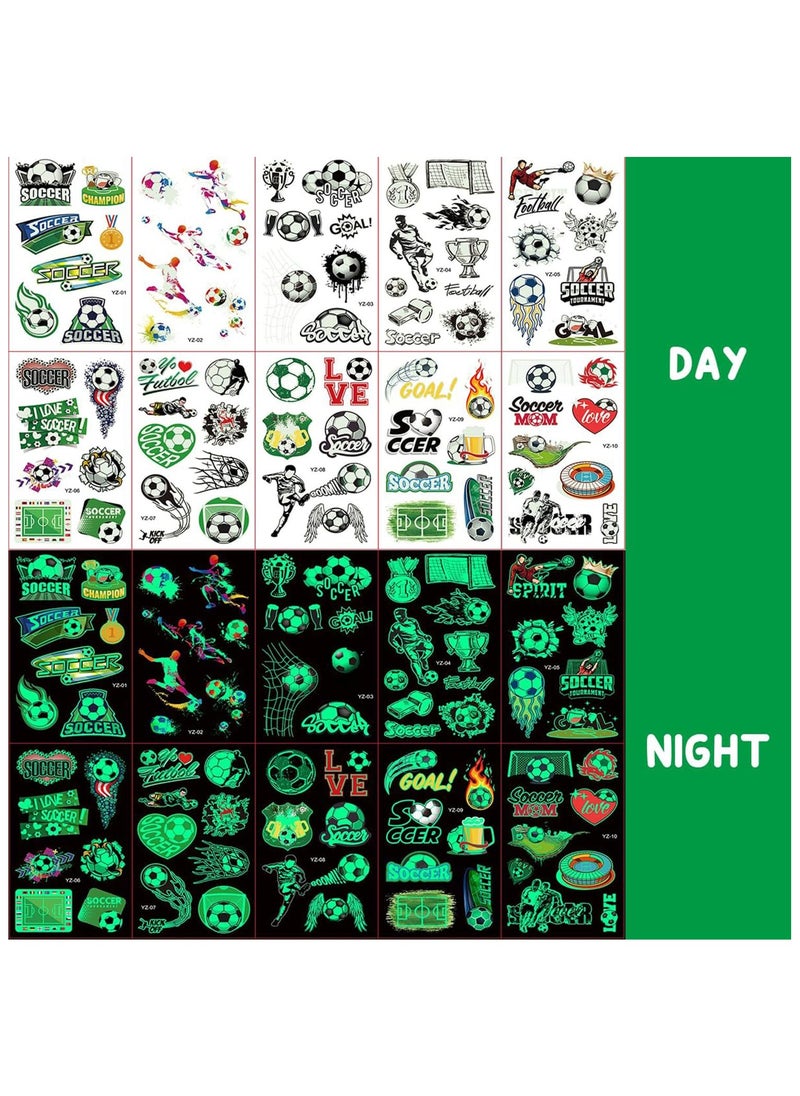 ORAINBOW 200 Pcs Soccer Sports Temporary Tattoos for Kids Glow In The Dark Tattoos for Boys and Girls Soccer Fake Tattoo Stickers for Adults Kids Goody Bag Stuffers Prizes Party Favors  - Image 5