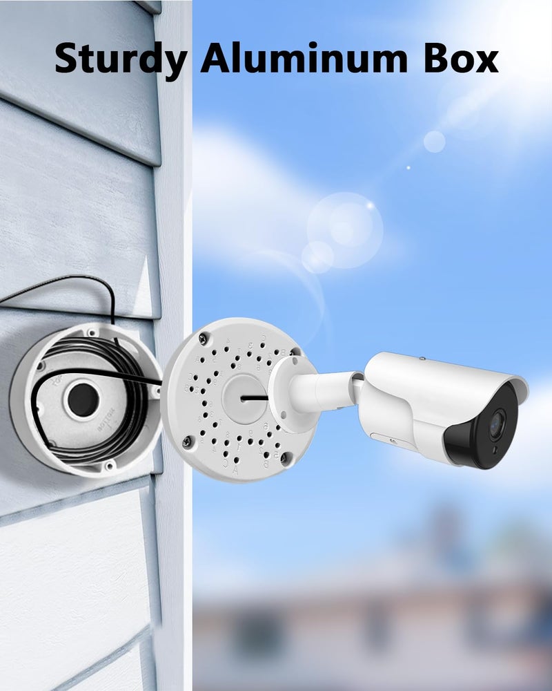 WEILAILIFE ã€Only Compatible with Bullet Camerasã€‘ Universal Bullet Security Camera Mount Bracket Hide Cable, Metal Electric Enclosure, Waterproof Outdoor Camera Cover, Base Junction Box for CCTV Cams (1 Pack) - Image 2
