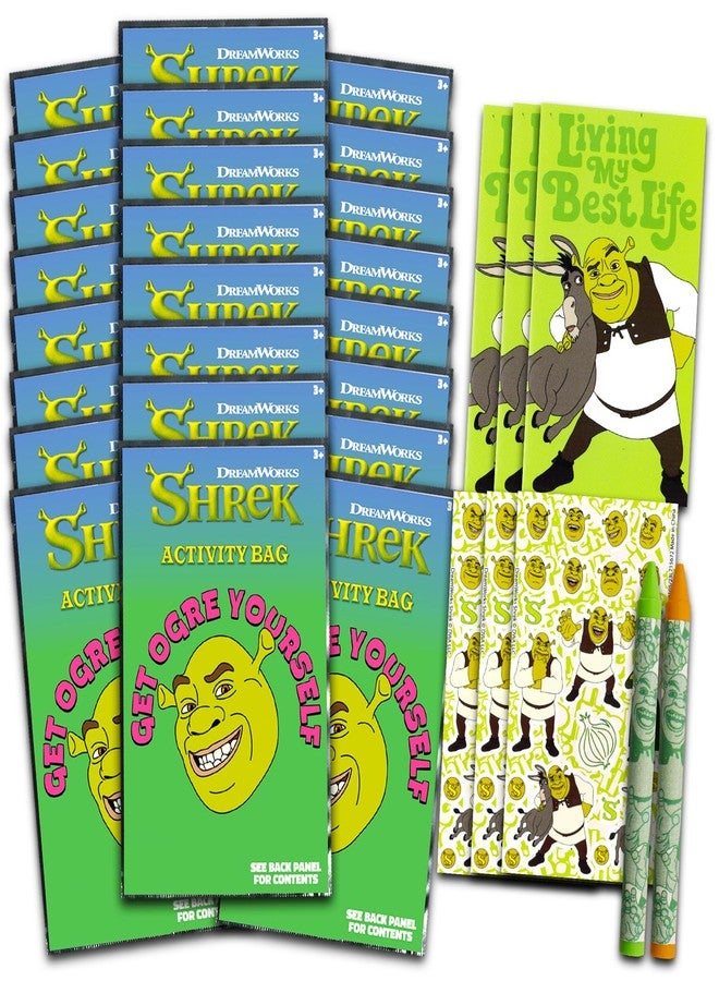 DreamWorks Shrek Birthday Party Favors Set - Bundle with 24 Shrek Play Packs | Mini Coloring Books, Stickers, and More for Goodie Bags (Shrek Party Supplies) - Image 1