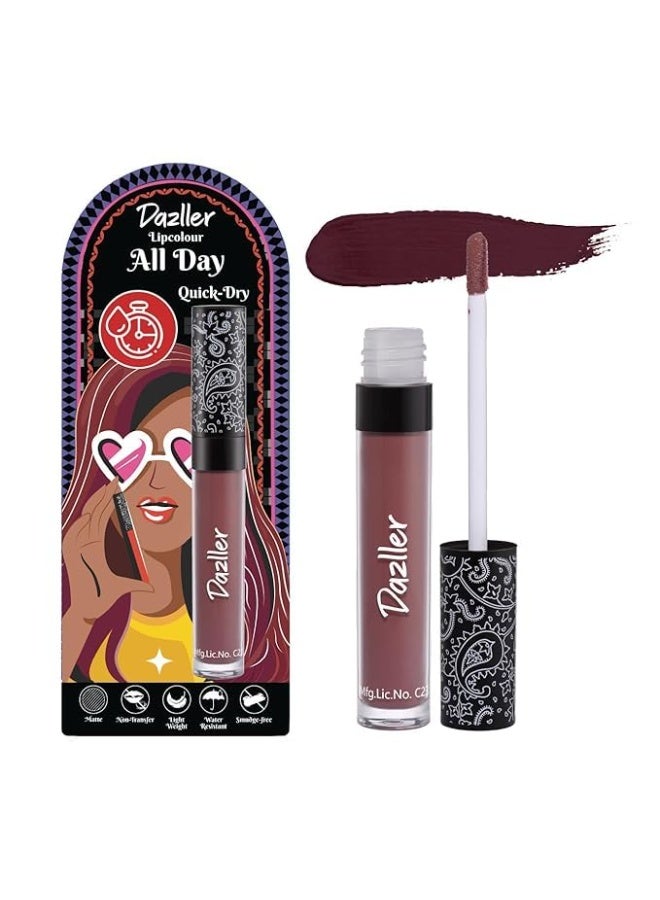 دازلير أحمر شفاه دازلر سريع الجفاف طوال اليوم، فائق اللمعان، مقاوم للتلطخ، مرطب بزبدة الكوكوم، 6 غرام (DLC039) - Image 1