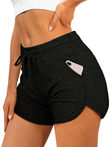 Aloodor Workout Shorts for Women Back to School Outfits for Teachers Running Athletic Shorts Black M - Image 5