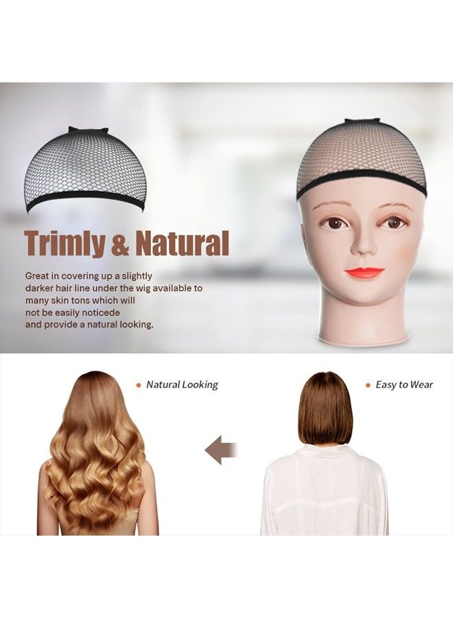 MORGLES 6pcs Hair Net for Wig Closed End Mesh Net Wig Caps Mesh Wig Cap for Women (Brown,Beige,Black) - Image 4