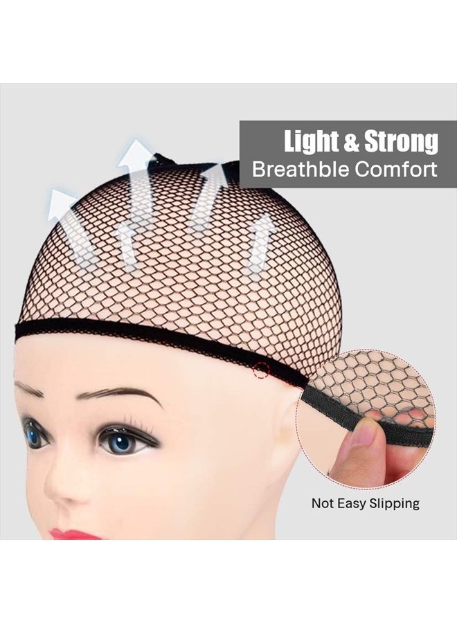 MORGLES 6pcs Hair Net for Wig Closed End Mesh Net Wig Caps Mesh Wig Cap for Women (Brown,Beige,Black) - Image 3