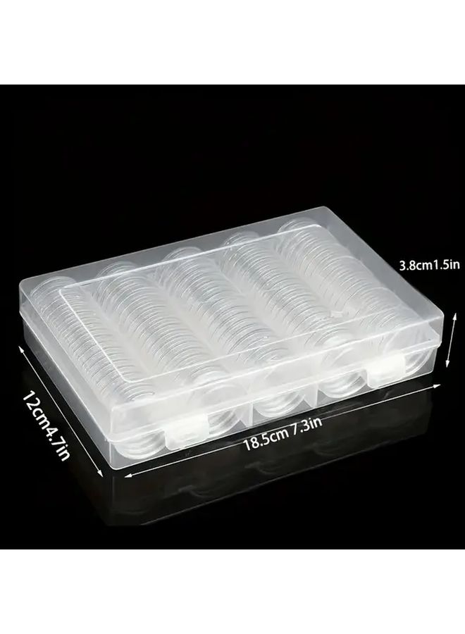 100pcs Commemorative Coin Box Display Cabinet With Inner Pad For 20 25 27 30mm Coins - Image 2