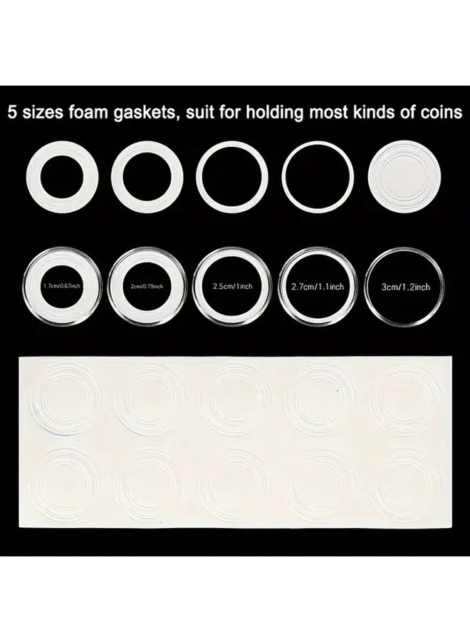 100pcs Commemorative Coin Box Display Cabinet With Inner Pad For 20 25 27 30mm Coins - Image 4