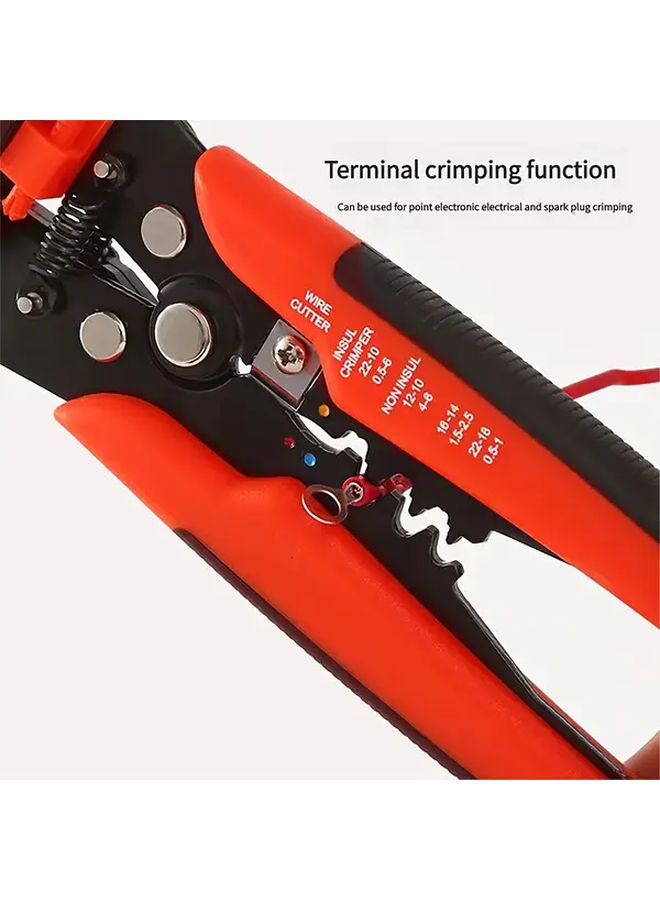 Black Red 7 in 1 Heavy Duty Automatic Wire Crimping Set with Stripper Terminals - Image 4