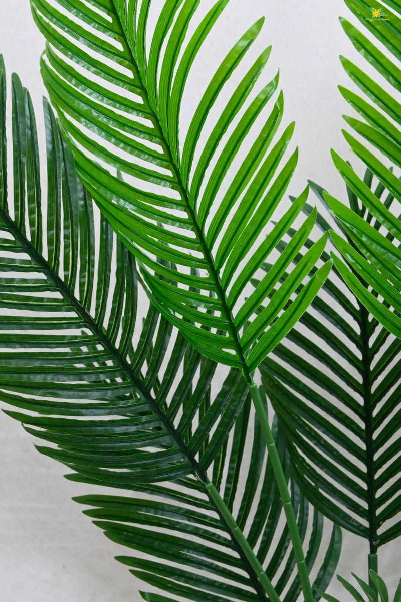 Blooming Floret Artificial Plant with Basic Black Pot | Big Ornamental Plant for Interior Decor/Home Decor/Office Decor | 3 Stems Having 27 Leaves | 109.2 cm Tall Indoor Tropical Plant - Image 2