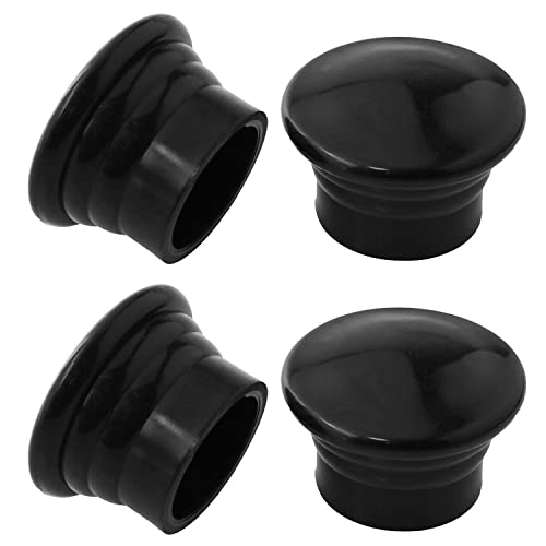 AXLIZER Window Curtain Rod Cap 4PCS Black Plastic Pole End Plug Caps Window Rod Stoppers for 28mm/ 1.1inch Diameter Rods - Image 1