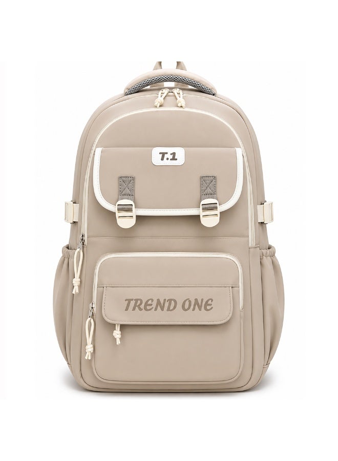 18 Inch School Backpack for Boys & Girls, Large Student Backpack with Multiple Compartments, Front Zipper Pocket, Side Bottle Pockets, Comfortable Carry Handle, 48*32*20 CM
