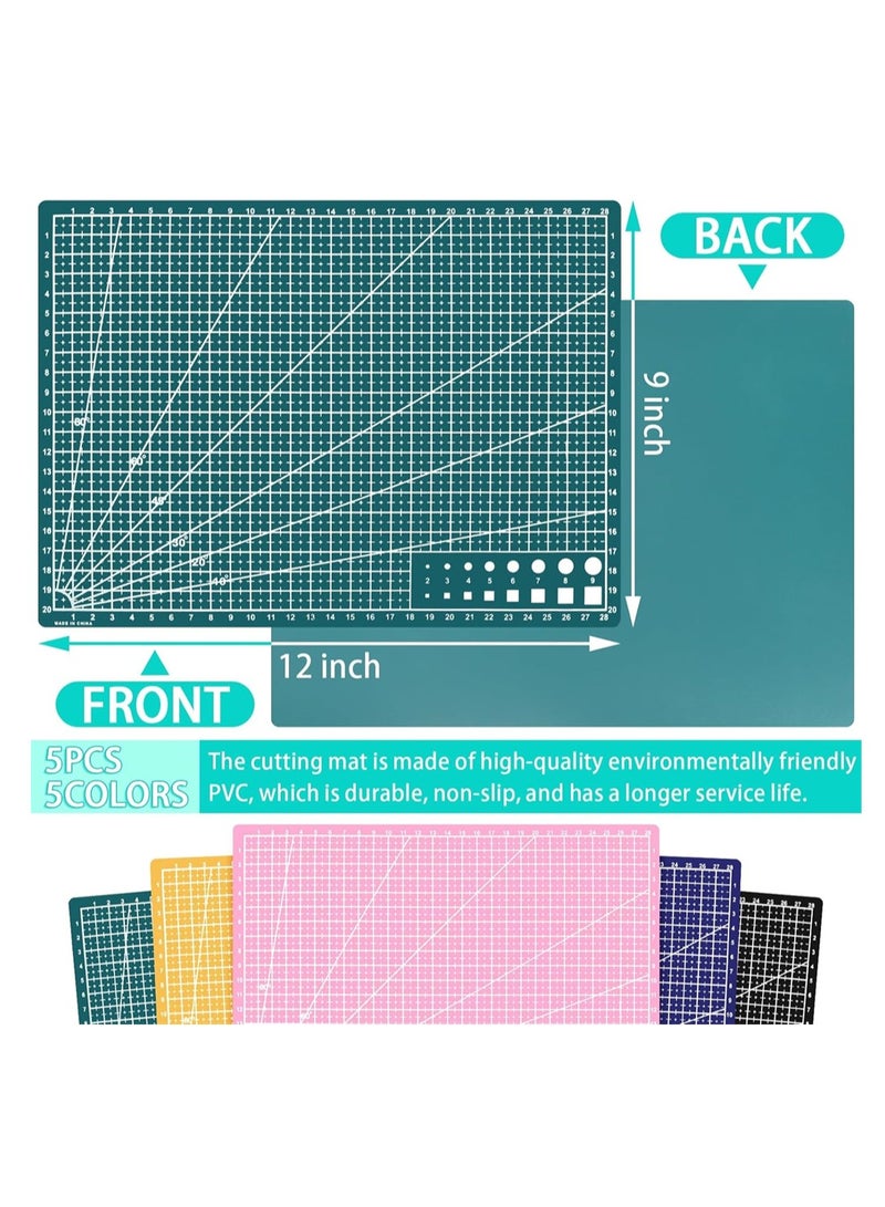 KASTWAVE 5 Pack Cutting Mat for Cricut 9 x12 inch Cutting Mat for Cricut Art Hobby Craft Scrapbooking Stencil Sticky Mat for Craft Non-Porous and Anti-Slip Surface - Image 4