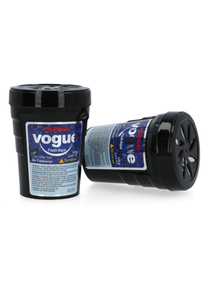 بولسون معطر جو للسيارة Vogue Fresh Aqua مكون من قطعتين - يدوم طويلاً، 130 جرامًا، لقيادة منعشة - Image 2