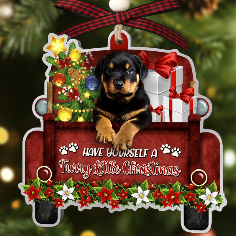Rottweiler Dog Ornaments Christmas Tree Rottweiler Car Aluminum Ornament NOT 3D Christmas Decoration 2025 for Rottweiler Lovers DogMom DogDad Pet Lovers