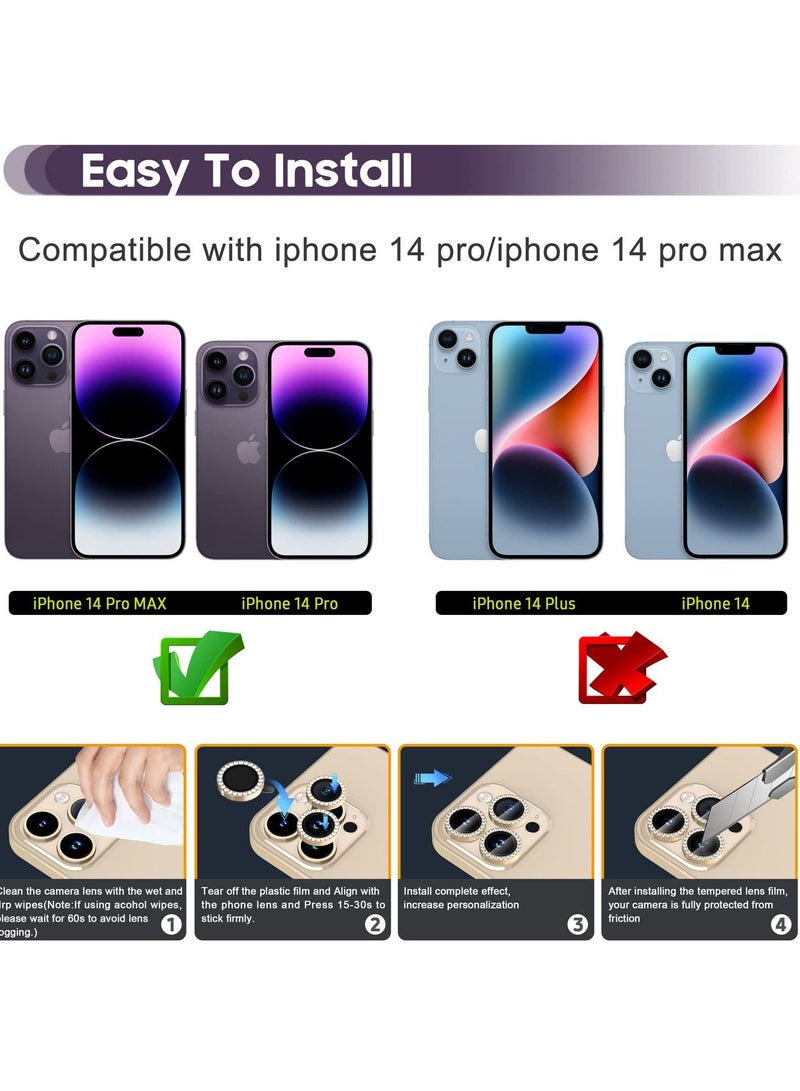 Excefore Camera Lens Protector for iPhone 14 Pro / 14 Pro Max, 9H Tempered Glass Camera Cover Screen Protector - Image 2