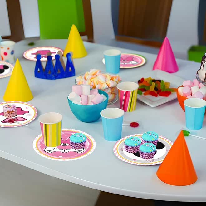 NF ORANGE 30pc Pink Cartoon Mouse Party Plates,Mouse Theme Birthday Party Decorations Supplies - Image 1