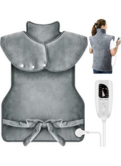 Heating Pad for Neck and Shoulders 100x60cm Large Heat Wrap for Back 6 Temperature Settings with Auto-Off Time