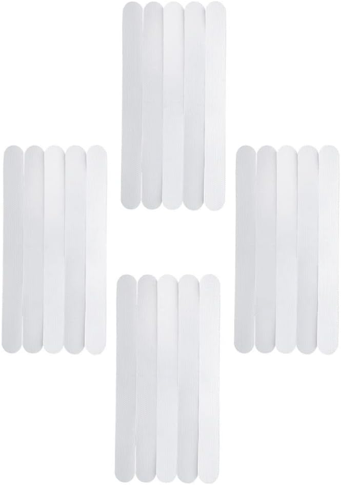 Gadpiparty 4sets Anti-Slip Shower Strips Non-Slip Floor Ladder Tape for Safe Bathing Stairs Prevent and Falls Bathroom Accessories White - Image 1