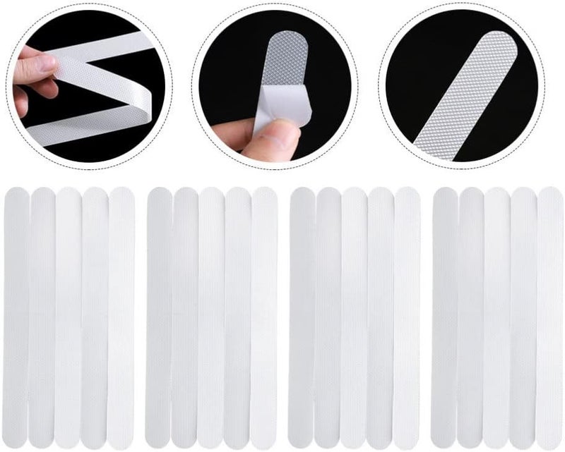 Gadpiparty 4sets Anti-Slip Shower Strips Non-Slip Floor Ladder Tape for Safe Bathing Stairs Prevent and Falls Bathroom Accessories White - Image 4