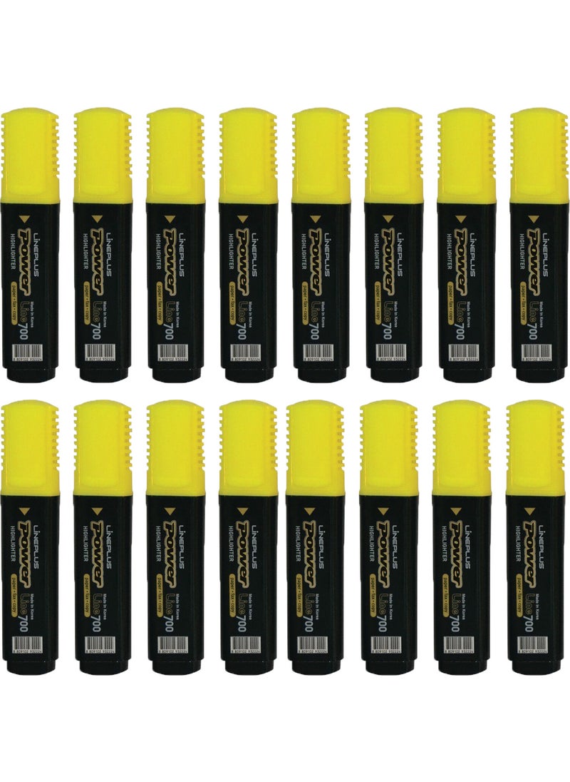 lineplus Power Line 700 Highlighter Yellow 16 Pack 
