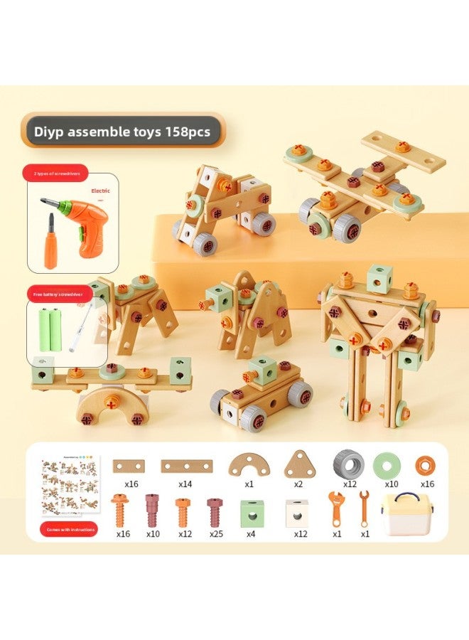 Children's Puzzle Simulation Maintenance Toolbox Play House Assembled Toy Electric Drill Screwdriver Nut Suit Cross-border