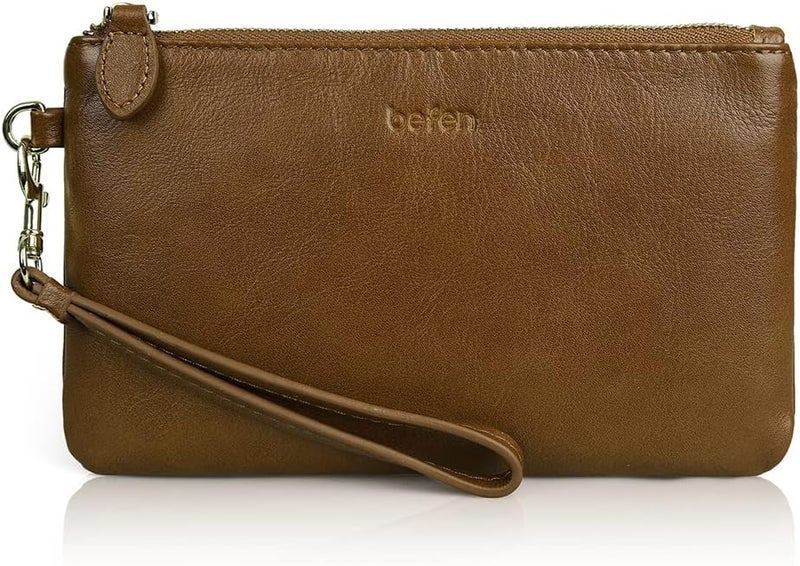 befen Genuine Leather Wristlet Clutch RFID Blocking Bag Cell Phone Wallet Purse Wristlet Wallet Purses and Handbags for Women - Image 1